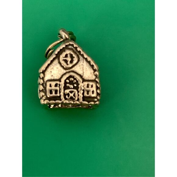 .925 Gingerbread House Sterling Silver Jewelry Charm #Christmas
